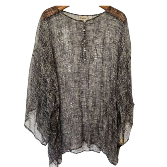 Chico's silk Kimono top flowy - Picture 1 of 6